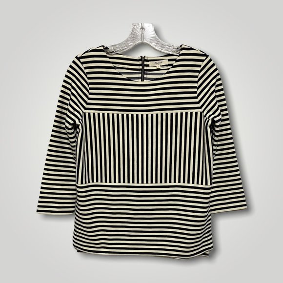 Madewell Alternating Striped Crew Neck Top - Picture 1 of 3